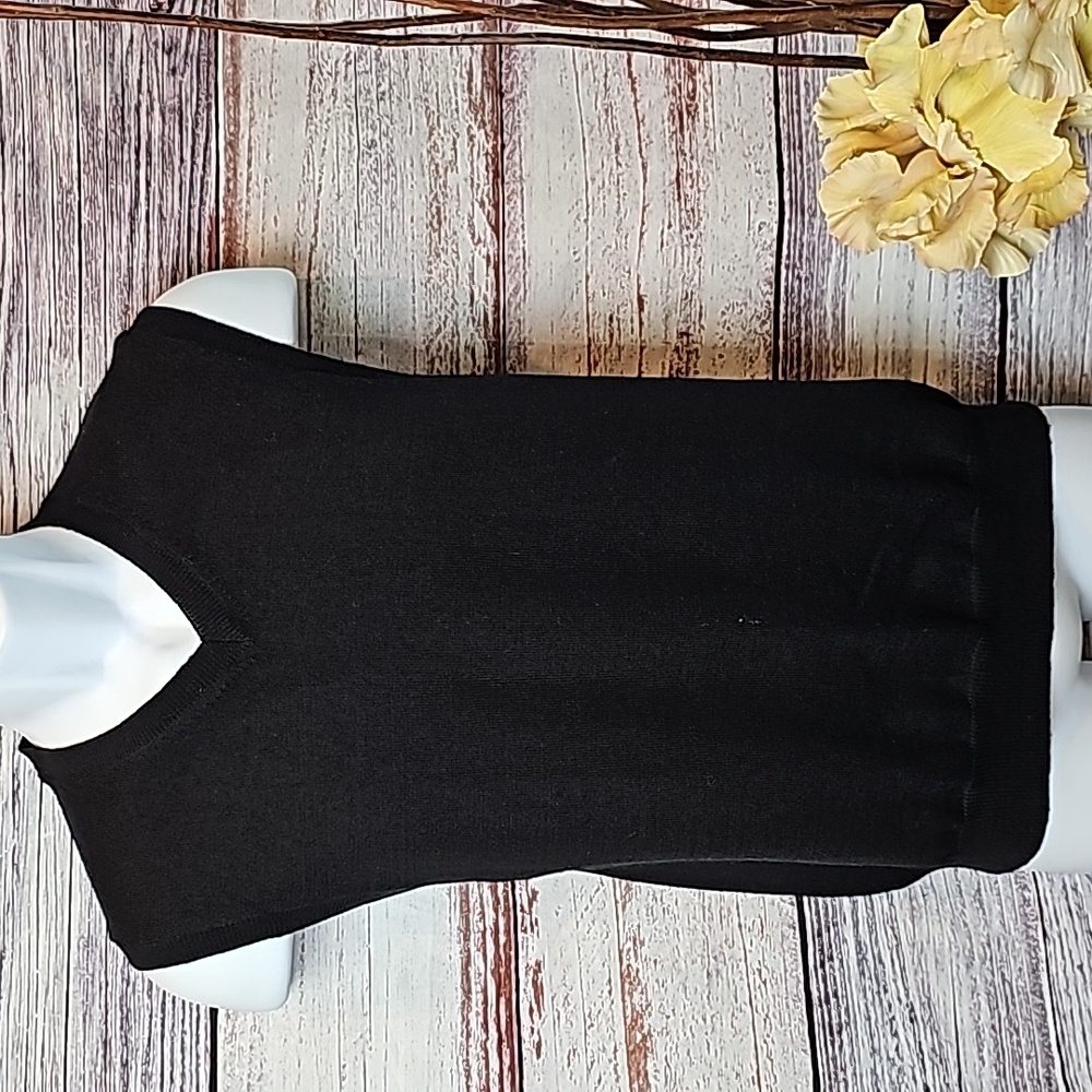 NEW CLUB ROOM MENS BLACK SLEEVELESS SWEATER VEST